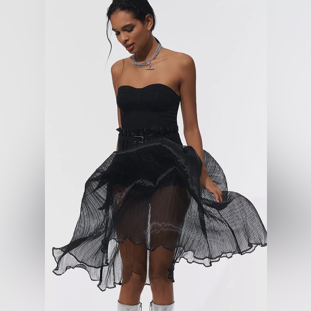 Pilcro by Anthropologie Strapless Bodysuit & Sheer Skirt NWT - Picture 2 of 7